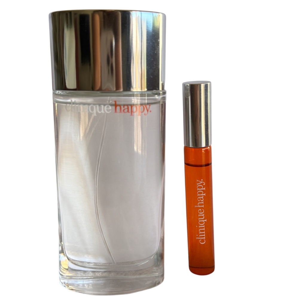 Clinique Happy 3.4 oz Perfume Spray And .36 oz Perfume Rollerball